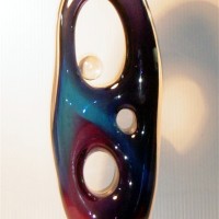 Blue mauve eclipse with clear moons